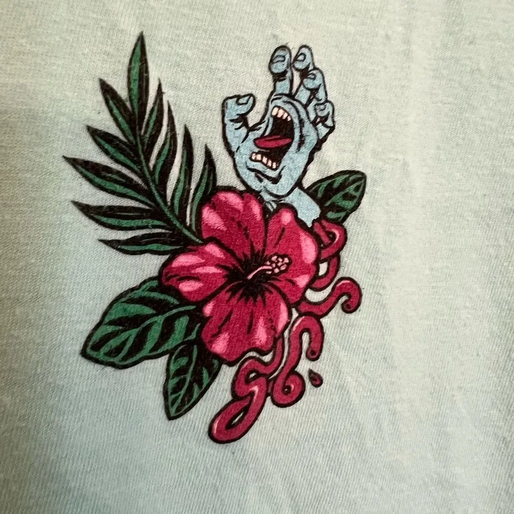 Santa Cruz Floral hand unisex T-shirt.